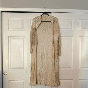Free People Cream Knit Cardigan